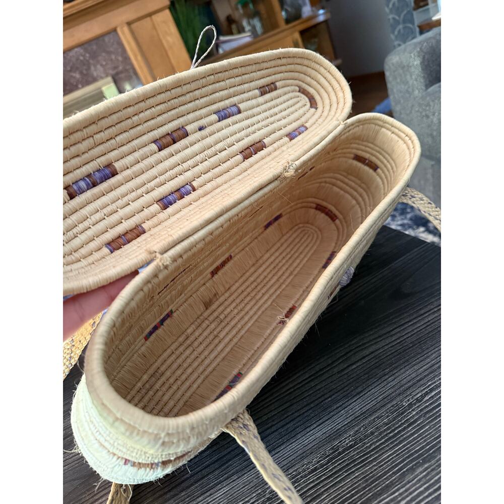 Vintage Raffia Large Structured Dropped Shoulder … - image 5